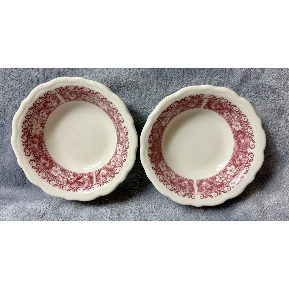 Syracuse China STRAWBERRY HILL Sauce Bowls Restaurant Ware Set 2 Cottage